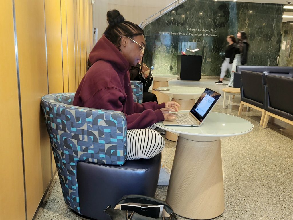 Röbynn Europe studying on campus at SUNY Downstate Health Sciences University.jpg